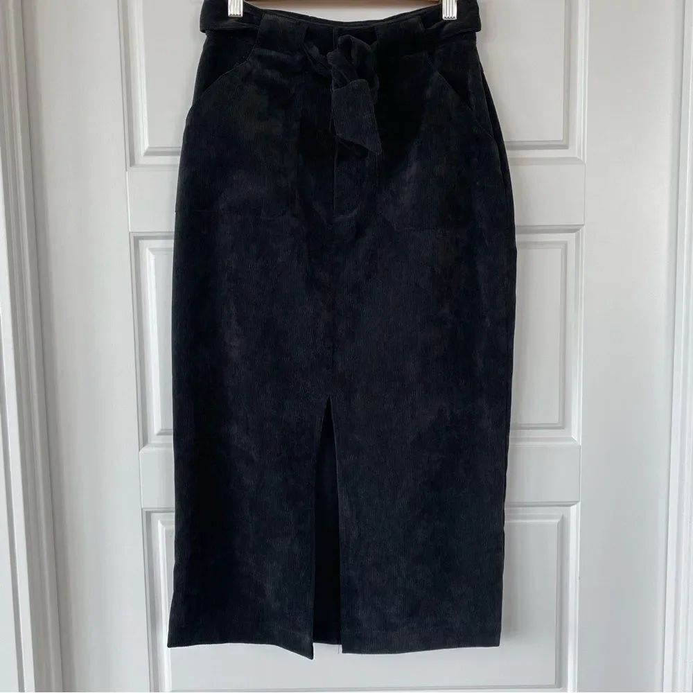 THE FIFTH LABEL | Corduroy Paper-bag Midi Skirt
